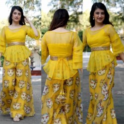 Haldi special sharara Palazzo suit